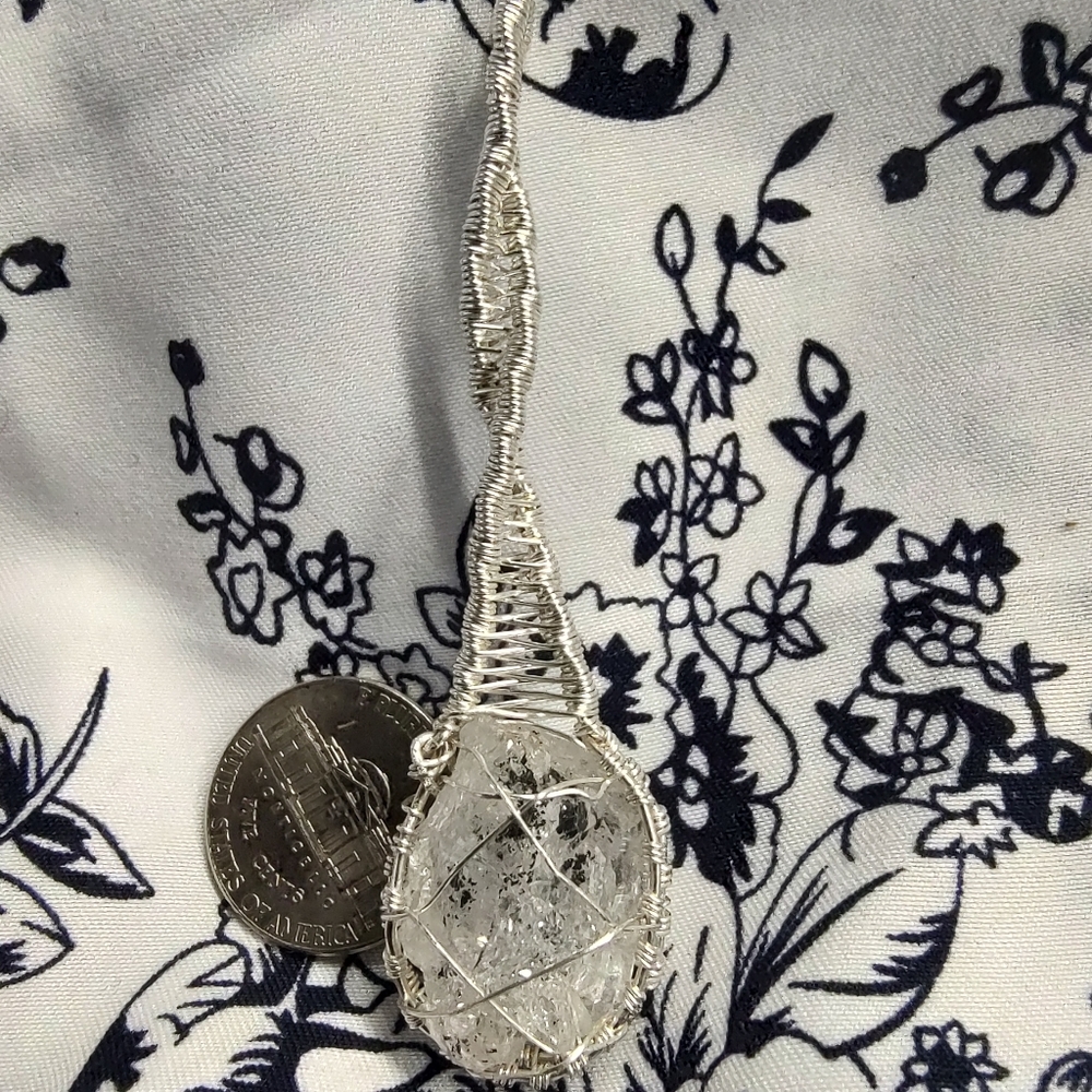 Herkimer diamond pendant handmade - Picture 2 of 3